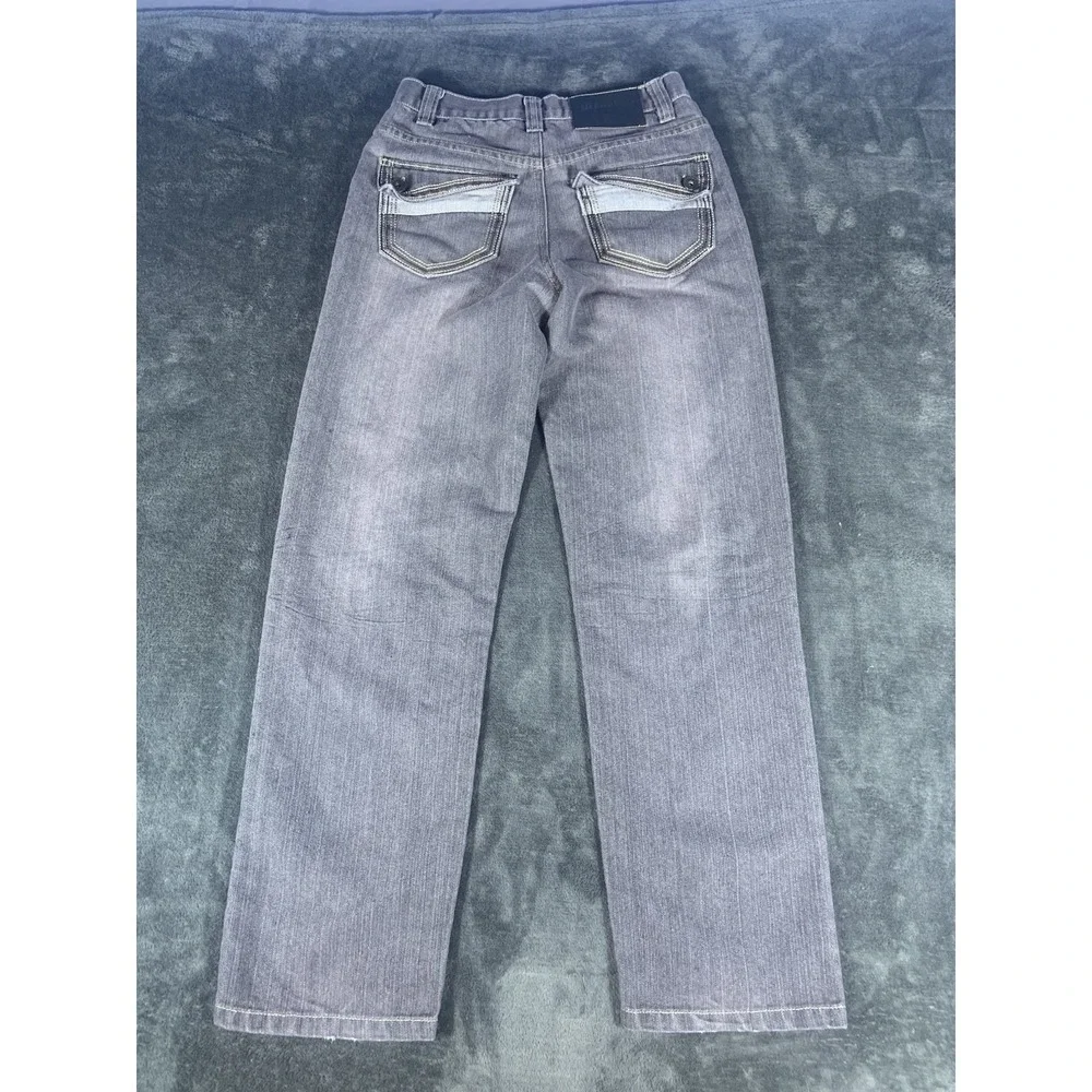 Y2K Makaveli‎ Grey Washed Jeans Women's Straight Size 14
